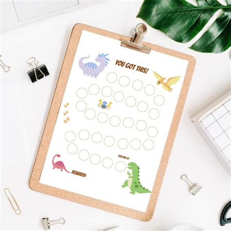 Dinosaur Reward Chart Chore Chart Kids Chore Chart For Kids Etsy