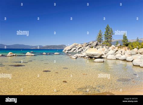 Usa Californianevada Lake Tahoe Sand Harbour State Park Stock Photo