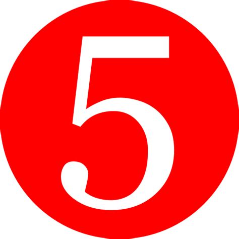Red Rounded With Number 4 Clip Art At Clker Com Vecto