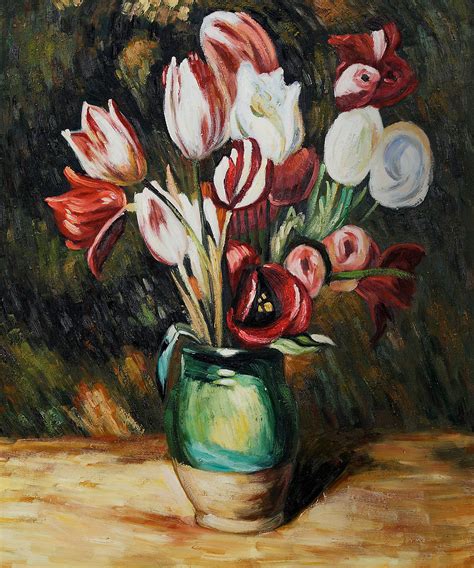 Tulips In A Vase By Pierre Auguste Renoir For Sale Jacky Gallery Oil