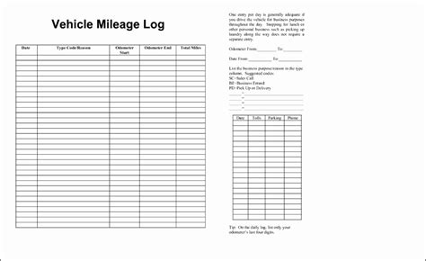 6 Truck Mileage Log Template Sampletemplatess Pertaining To Vehicle
