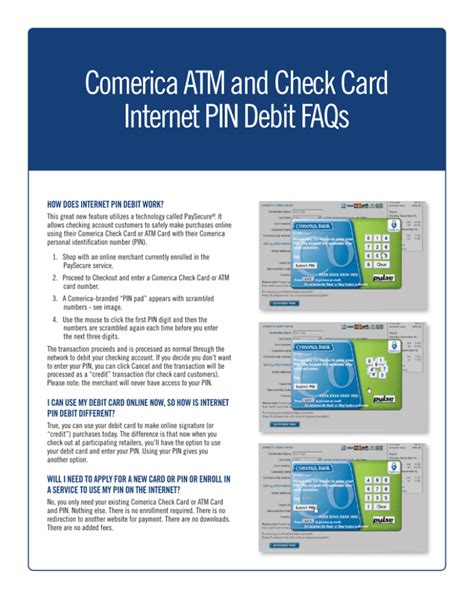 Comerica Atm And Check Card Internet Pin Debit Faqs