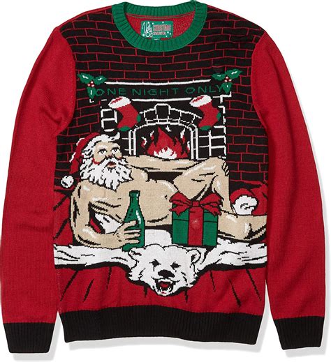 Ugly Christmas Sweater Company Mens Romantic Santa Light Up Sweater