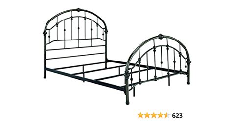Signature Design By Ashley Nashburg Farmhouse Industrial Queen Metal Bed Frame With Powdercoated