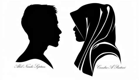 Cara menggambar wajah wanita berjilbab cara menggambar. Siluet Pria Dan Wanita Hijab - Nafisa