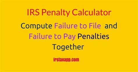 Irs Penalty Calculator 1 Internal Revenue Code Simplified