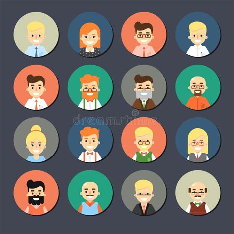 Office People Cartoon Icons Set Stock Illustrations 5714 Office