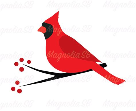 Cardinal Bird Svg Dxf Cardinal Png Bird Silhouette Etsy India