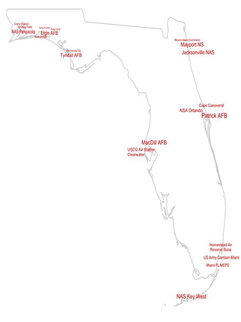 Map Of Military Bases In Florida Maps For You