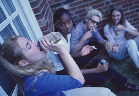 Teenage Drinking And Smoking Stock Image M3700827 Science Photo