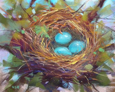 Painting My World Technique For Painting A Bird Nest In Pastel