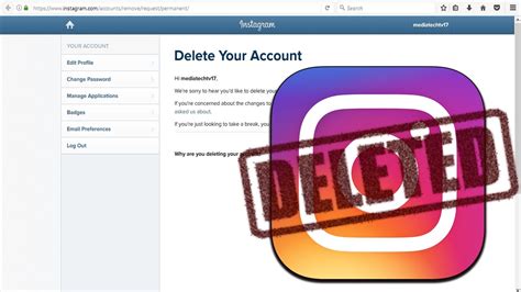 How To Delete Instagram Account Permanently On Pc 2023 Youtube