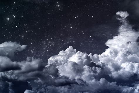 Starry Night Clouds Wall Mural Night Clouds Night Sky Wallpaper