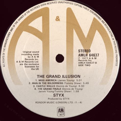Styx Grand Illusion 1977 First Press Uk Aandm Nmintnmint