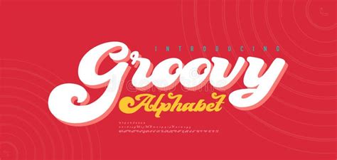 70s Retro Groovy Alphabet Letters Font And Number Typography