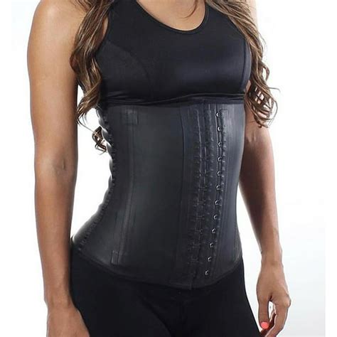 slimbelle slimbelle waist trainer corset latex women body slimmer tummy control strong hook