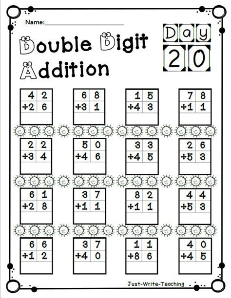 Summer Math Packet Rising Second Grade First Grade Review Sheets