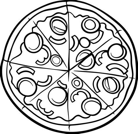 Pepperoni Pizza Coloring Page
