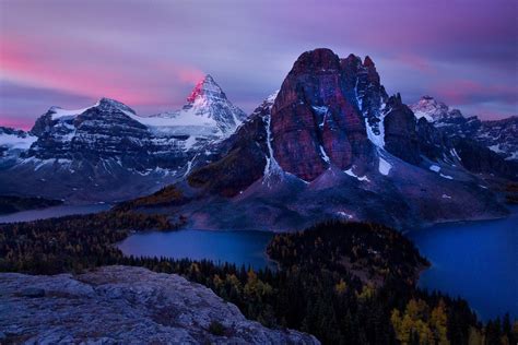 Twilight Morning From The Nub Mt Assiniboine Provincial Park Bc