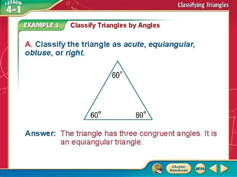 Classify Triangles By Angles A Classify The Triangle