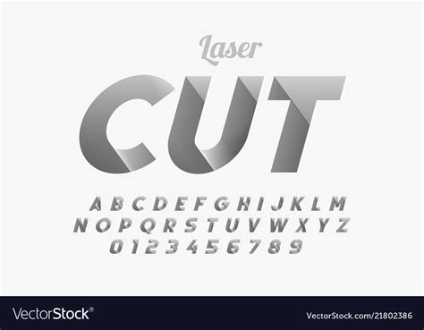 Laser Cutting Font Design Alphabet Letters And Vector Image