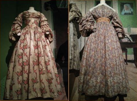 Left Dress Worn As Bridal Gown 1835 Wool And Silk Right Dress Ca