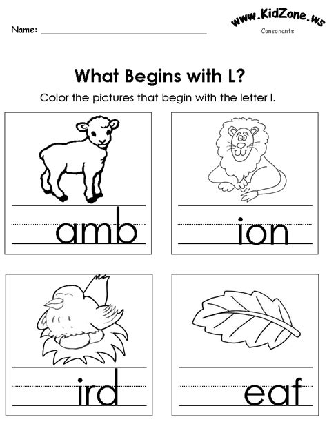 color  pictures beginning letter sounds
