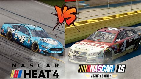 In this video we will be taking a look at nascar heat 4 and seeing the improvements in graphics, visuals, and new features that are not in nascar heat 3. NASCAR Heat 4 vs NASCAR 15 - YouTube