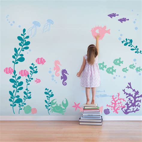 Pull a room together with touch of class wall decor. Under the Sea Wall Decals | Mermaid room, Mermaid nursery, Kids playroom