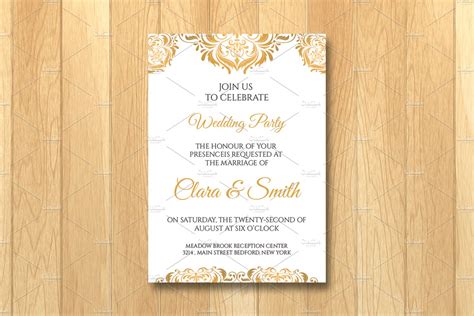 Wedding Invitation Card Template Wedding Templates Creative Market