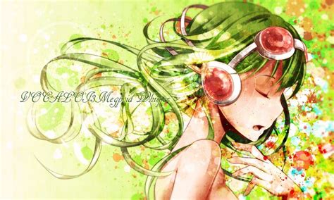 Green Hair Gumi Headdress Long Hair Nou Vocaloid