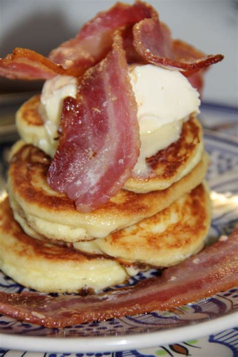 Banting Flapjacks With Bacon And Triple Cream For Breakfast Banting