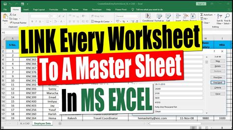 Link Every Worksheet To A Master Sheet In Excel Youtube