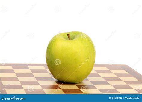 Apple On Chess Board Stock Image Image Of Decision Perfect 24545287