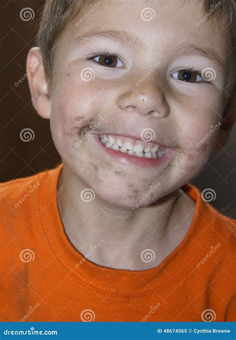 Messy Dirty Happy Boy Stock Image Image Of Child Boyhood 48674565