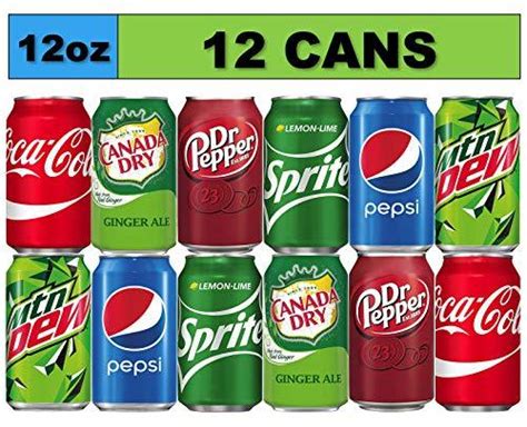 Soda Variety Pack 12 Cans Bundle Of Coke Pepsi Cola Dr Pepper