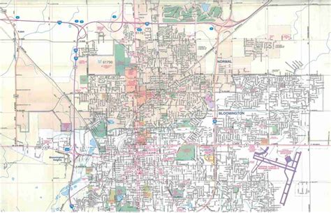 Themapstore Bloomington And Normal Illinois Street Map