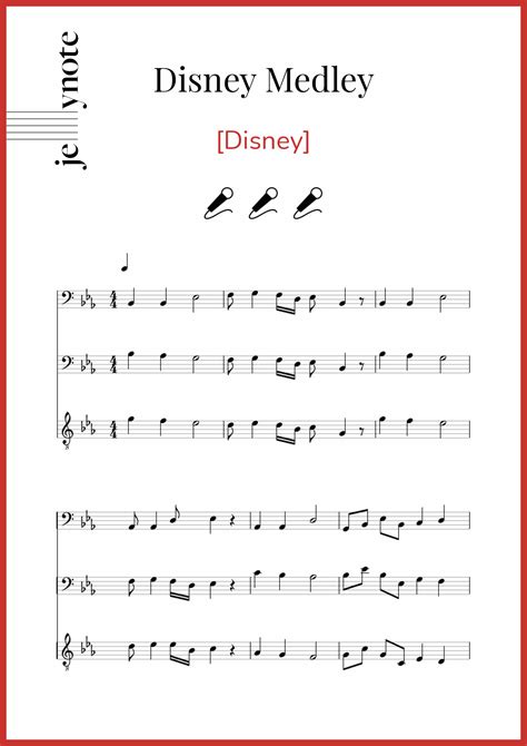 Disney Disney Medley Choir Sheet Music Jellynote