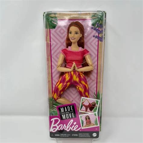 Barbie Made To Move Yoga Doll Curvy Full Articulated Joints Red Hair