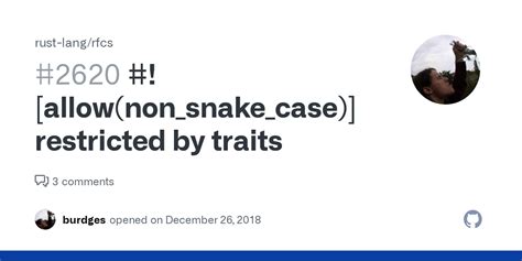 Allownonsnakecase Restricted By Traits · Issue 2620 · Rust