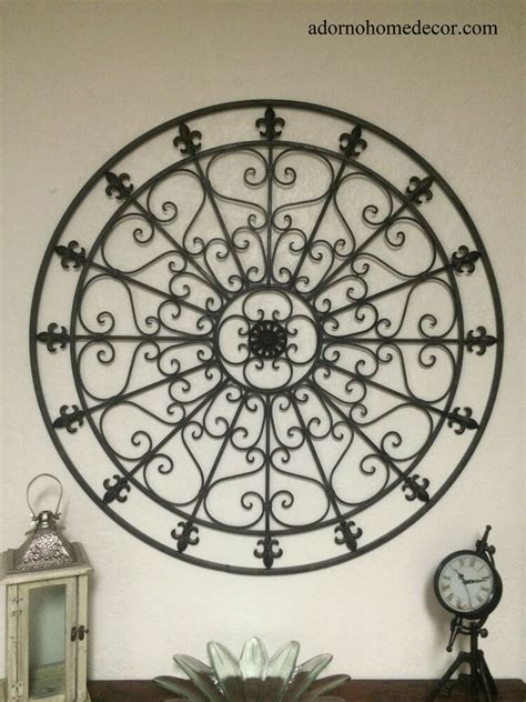 Explore our beautiful selection of wrought iron wall decor and much more. Large Round Wrought Iron Wall DECOR Rustic Scroll Fleur De ...