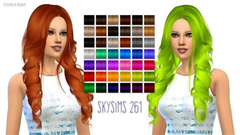 Sims 4 Hairs Nessa Sims Skysims 261 Hairstyle Retextured