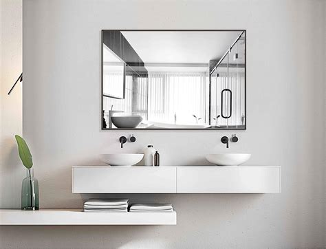 Handa Bathroom Mirrors Wall Mounted Modern Black Frame Mirror For Bathroom Bedroom