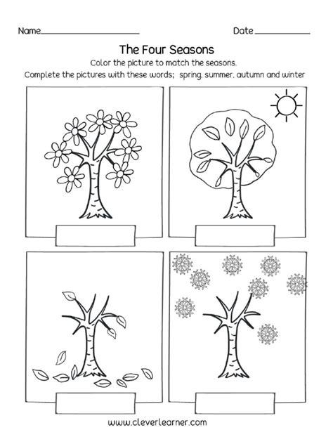 Season Worksheet Kindergarten