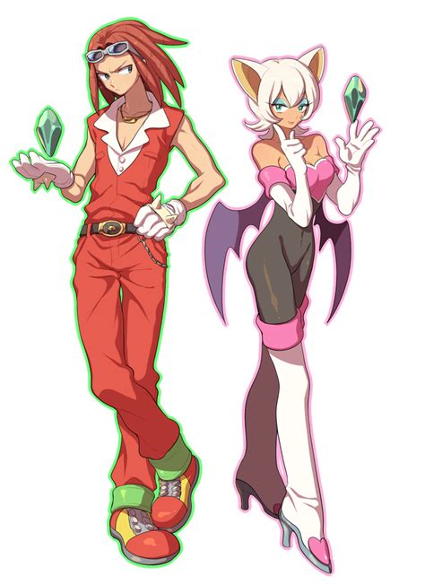 Sonic The Hedgehog Human Version Gijinka Knuckles The Echidna Rouge