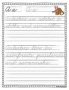Beautiful neat and clean cursive handwriting. Nonfiction Cursive Animal Handwriting Practice Book by ...