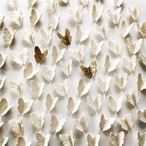 Large Ceramic Wall Art Set 3d Butterfly Original Artwork 21 Etsy