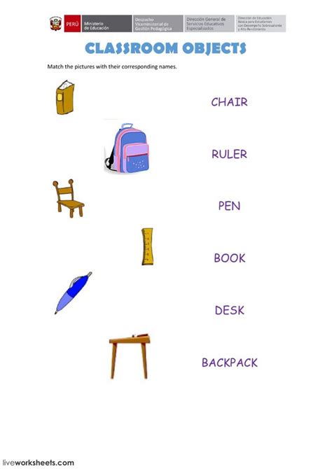 15 Best Classroom Objects Esl English Worksheets Images On Pinterest