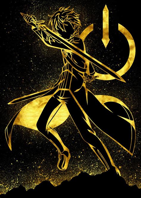 Golden Kirito Poster By Eternal Art Displate In 2021 Sword Art