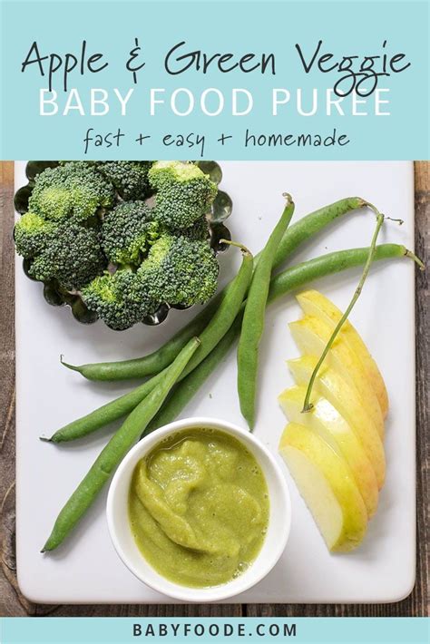 Puree broccoli in a food processor or blender until smooth. Apple, Green Beans and Broccoli Baby Food Puree | Recipe ...